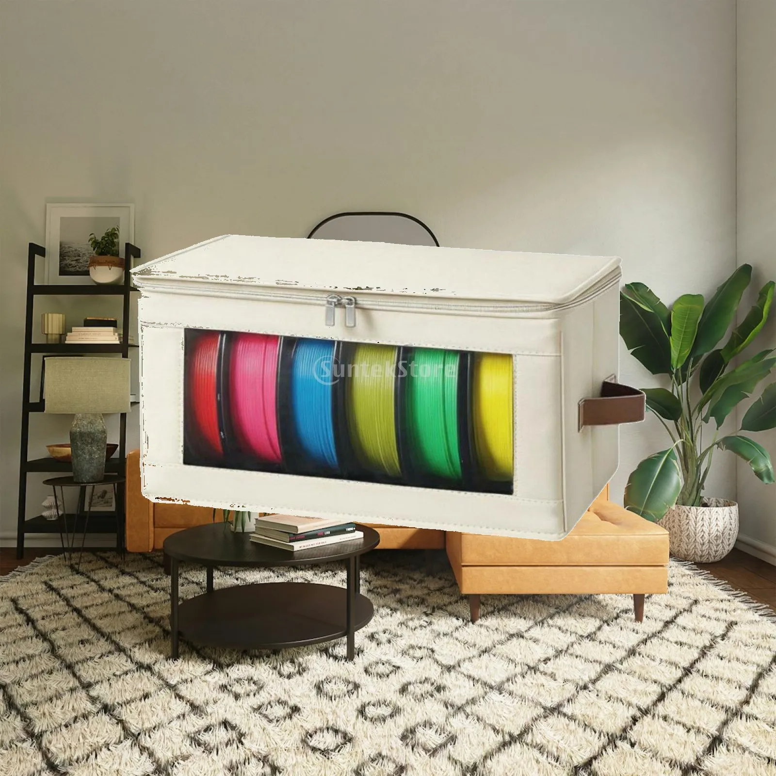 Three-Dimensional Printer Filament Storage Box Holds 6 Rolls Three-Dimensional