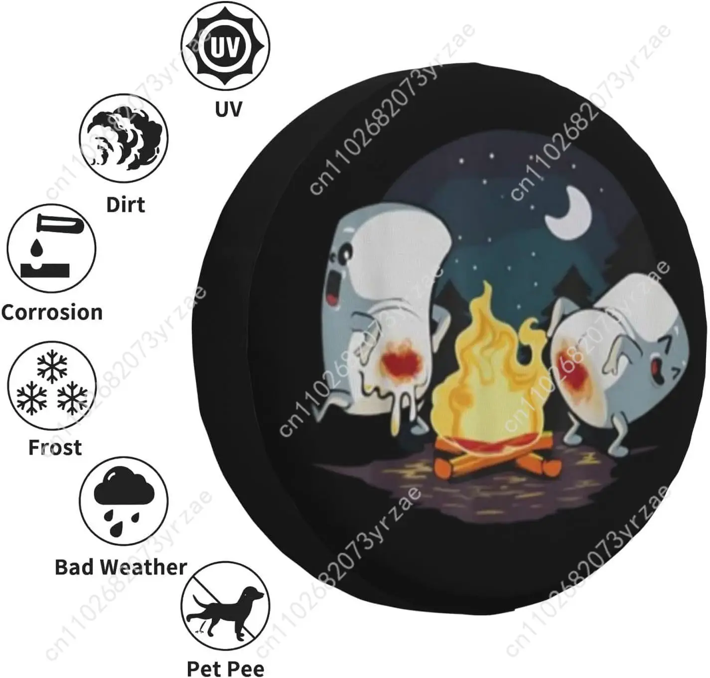 Marshmallow fogueira vários modelos de capa de pneu de carro sobressalente prevenção areia poeira chuva capa de pneu resistente durável capas de pneus