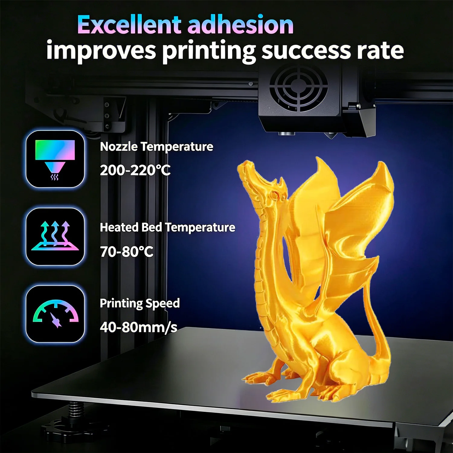 250g/1Kg Seiden-Kupfer 3D-Drucker-Filament PLA 1,75mm Seiden-Gold PLA 3D-Druckmaterial Glänzendes Seiden-Silber Blaues PLA 0,25Kg – Detail 9