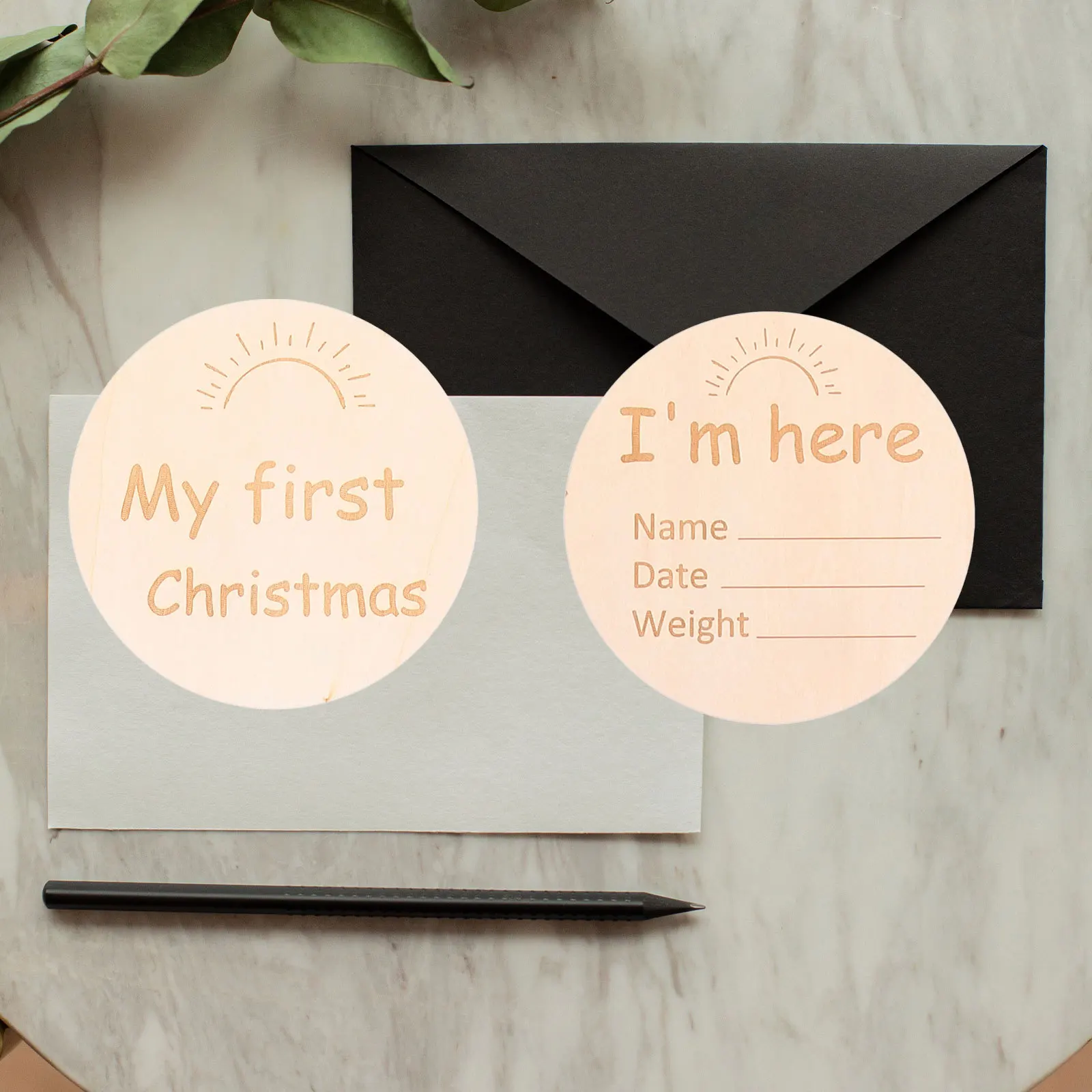 

13Pcs Baby Growth Recording Cards Creative Wooden Photo Props for Newborn Monthly Tracking Memory Keepsakes