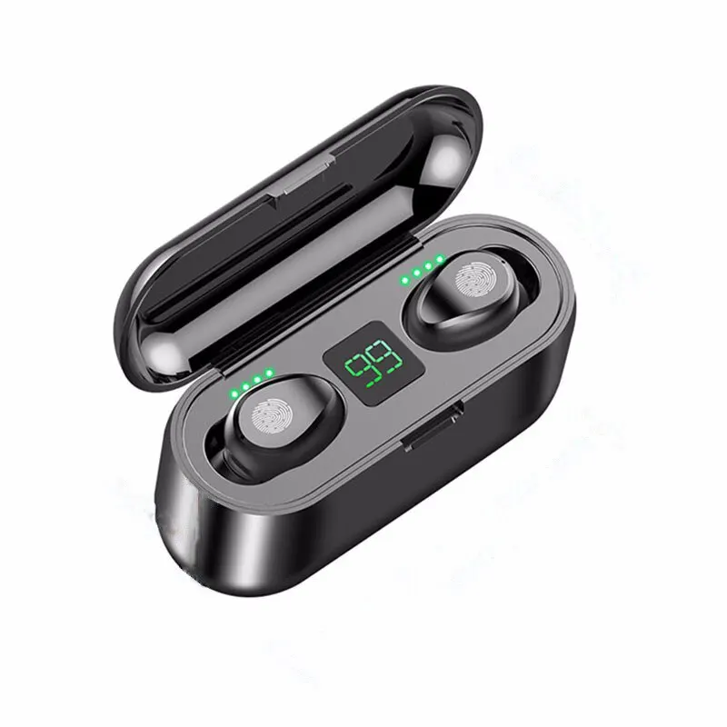 F9-34 Wireless Bluetooth Earphone Headphone Outdoor Sports Headset 5.3 With Charging Bin Display Touch Control Earbuds for Muisc