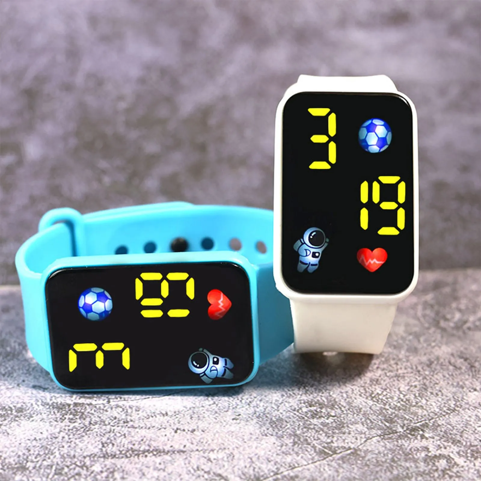 Reloj de moda para niños, relojes electrónicos para estudiantes al aire libre, pantalla cuadrada, pantalla Led, banda de silicona