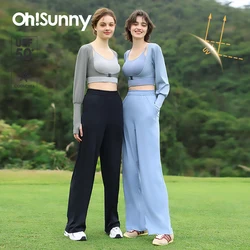 OhSunny Women Wide Leg Pants 2024 Spring Summer New Fashion Loose Casual Cooling Trousers Anti-UV UPF50+ for Outdooor Camping