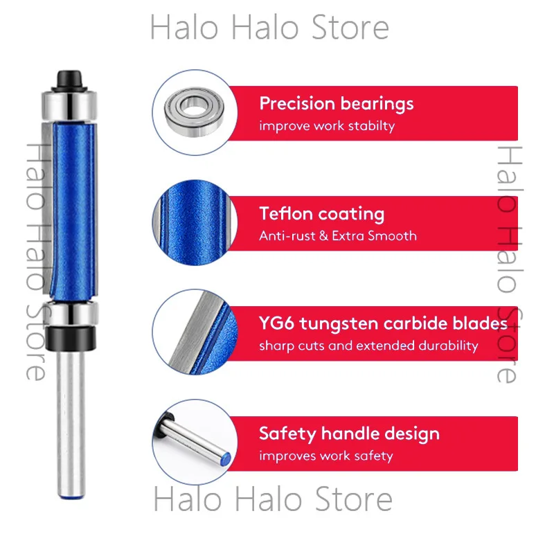 Upper and lower bearing trimming cutter Double bearing Double edge milling cutter Bakelite milling trimming machine Woodworking