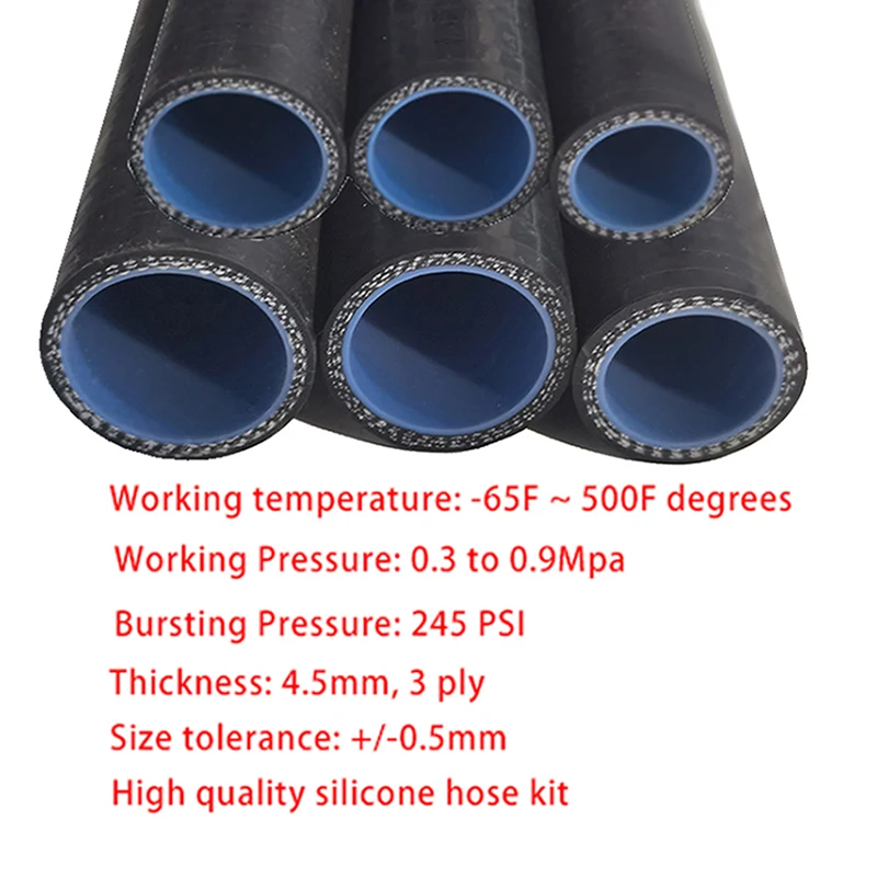 Straight Silicone Coolant Hose 1 Meter Length Intercooler Pipe ID 6.5mm 8mm  10mm 12mm 14mm 16mm 19mm  22mm 25mm