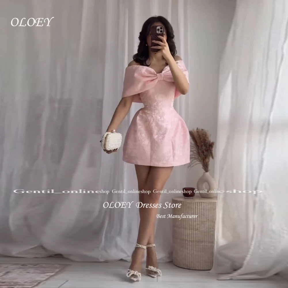

OLOEY Jacquard Waist Wrap A-line Dress Women Mini Spring Summer Dress Elegant Bow Backless Sexy Party Dresses Customized