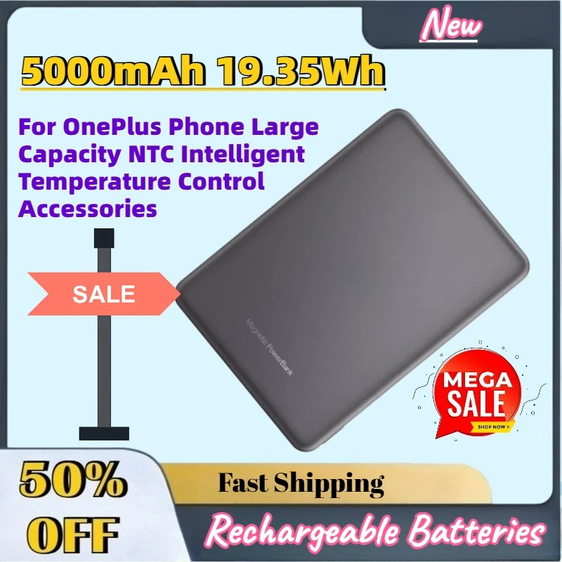 

High-Quality 5000mAh 19.35Wh Power Bank for OnePlus Phone Large Capacity NTC Intelligent Temperature Control Accessories