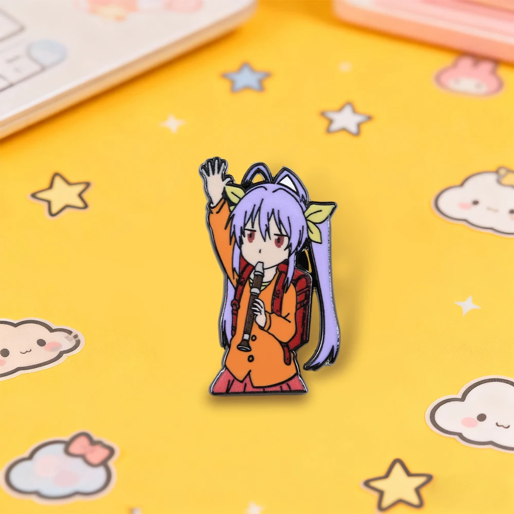 Non Non Biyori Renge Miyauchi Enamel Pin Cute Girl Cartoon Character Brooch Anime Periphery Badge Fans Collection Decorative Pin