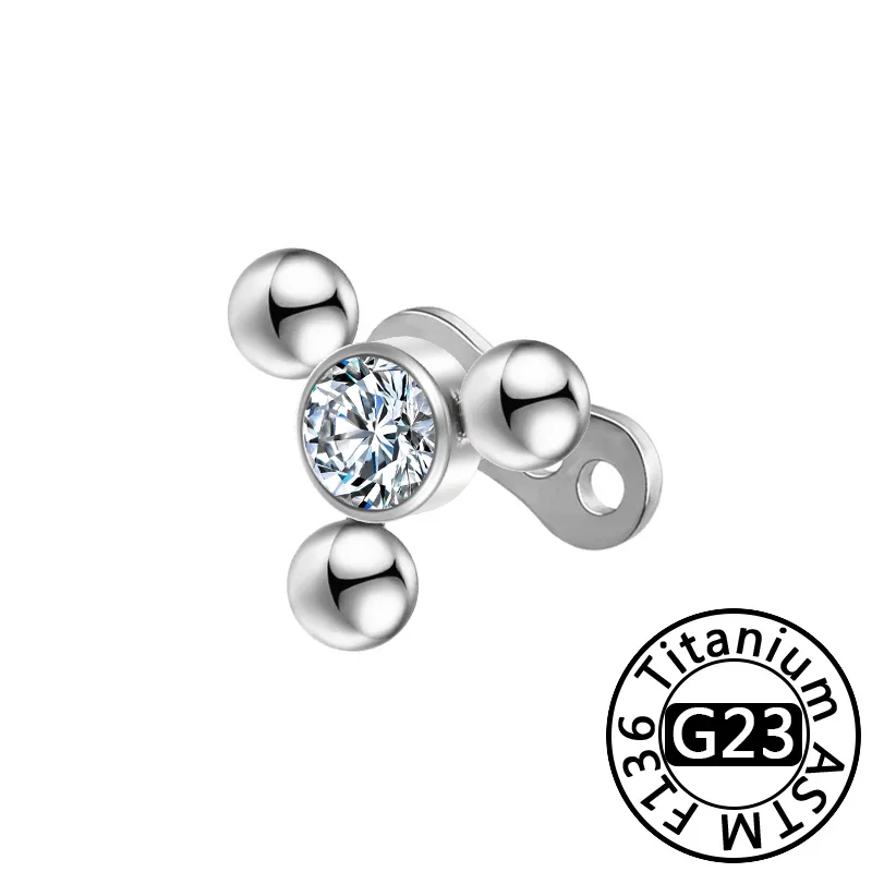 G23 Titanium Piercing Zircon Buried Bone Nail 1.2*0.9mm Base Hide in Skin Piercing Kits Micro Dermal Piercing Sexy Body Jewelry