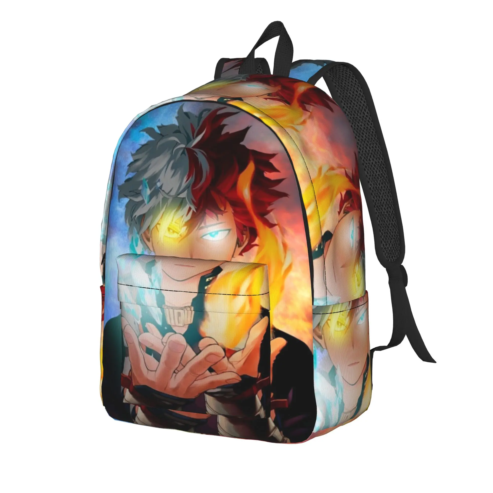 MHA Backpack for Men Women Cool High School Business Daypack Shoto Todoroki Laptop Computer Canvas Bags with Pocket