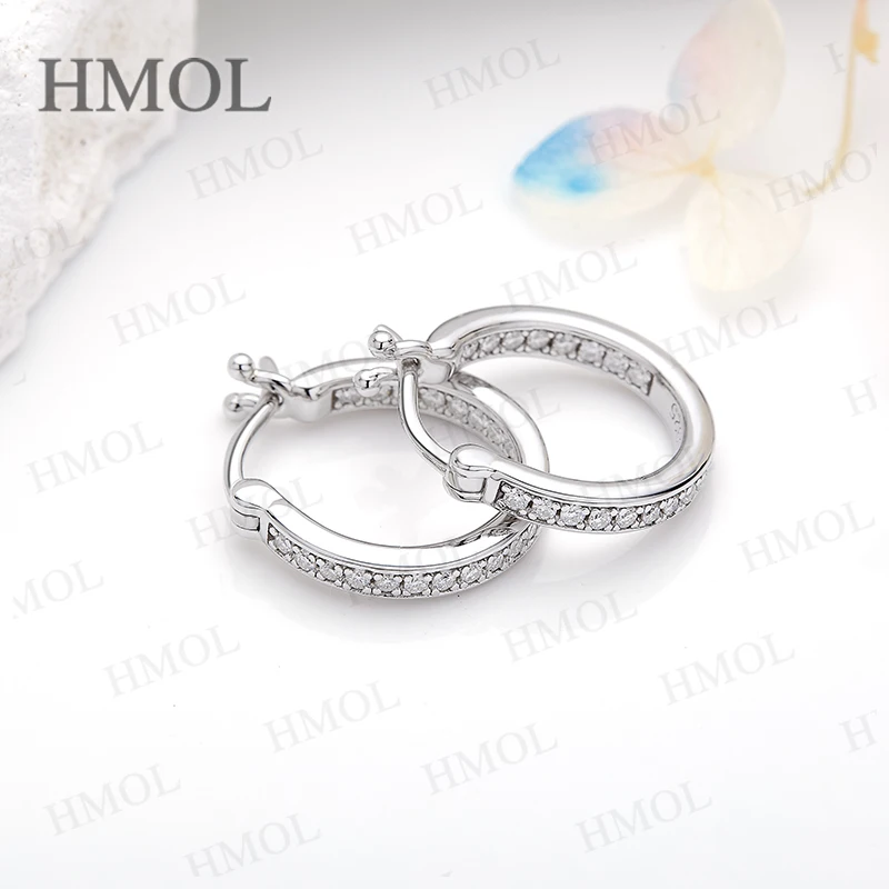 

925 Sterling Silver Earrings Moissanite Stud Earrings Round 1.2mm D Color Gold Plated Fashion Jewelry For Women Wedding Charms