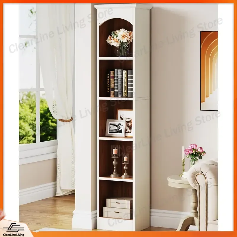 70.8 Inch 5 Tier Retro Brown Wood Bookshelf Open Display Storage Rack Industrial Style Bookcase for Living Room Bedroom