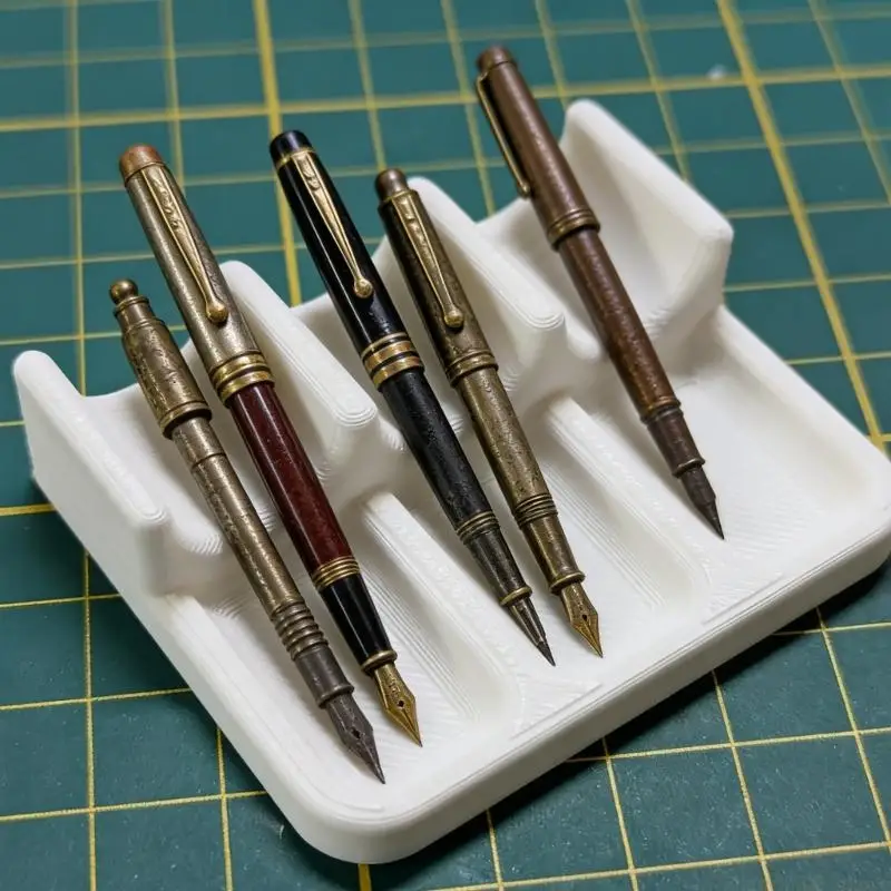 2Pcs 3D Printed Plastic Brush Holders Portable Brush Stand For Artists Painting