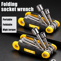 Folding Allen Wrench Set, Standard & Allen Key Set Tool 1 Pack Portable Hex Key Set for All Business and Home Purposes