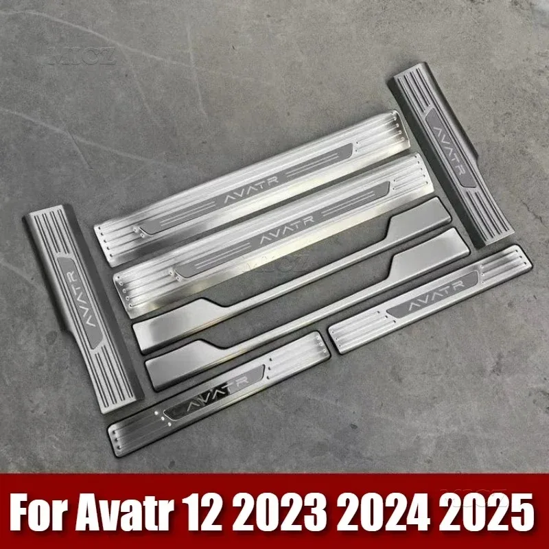 per-avatr-12-2023-2024-2025-accessori-auto-in-acciaio-inossidabile-protezione-soglia-porta-auto-copertura-pedale-antigraffio-8-pezzi