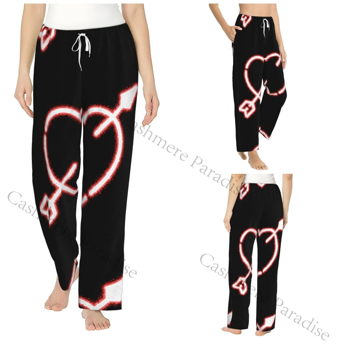 

Valentine-s Day Concept Poster Flannel Pajama Pants for Women Soft Warm Sleep Pants with Elastic Waistband