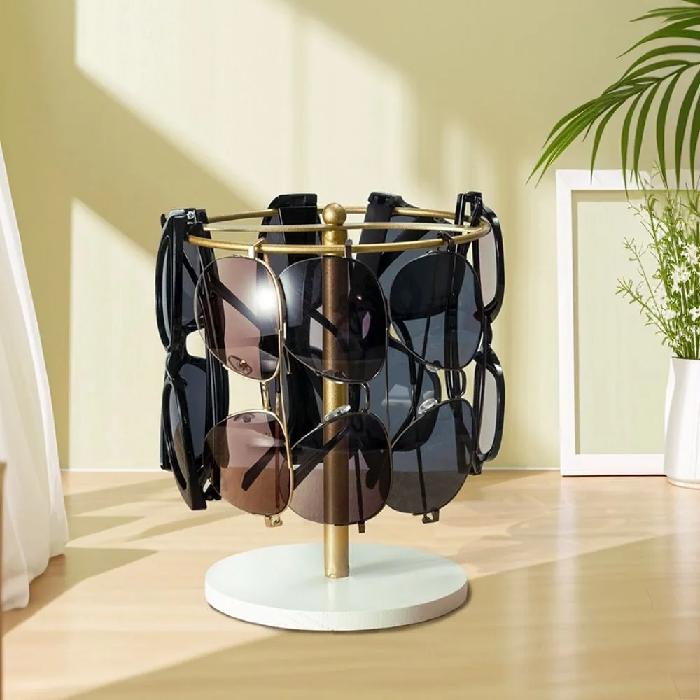 

Quality with Anti-Slip Base Sunglass Storage Holder Space Saving Desktop Glasses Rack Metal Glasses Storage Shelf Office