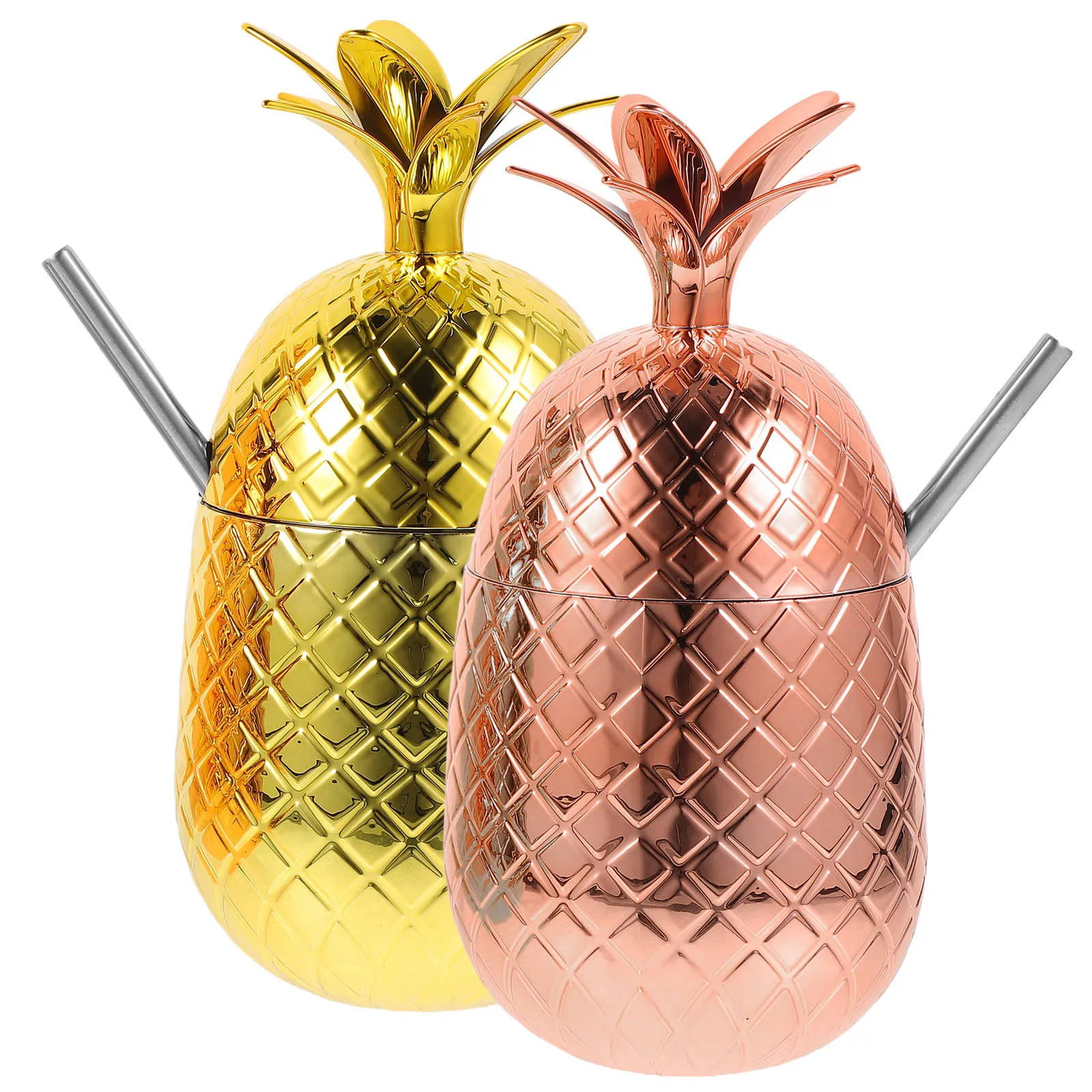 

Pineapple Cocktail Cups 450ml Stainless Steel Party Fruit Drink Glass Beverages Party Cup Juice Water Bar