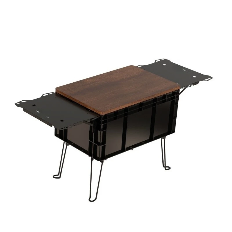 

Outdoor camping foldable storage box wooden case travel tableware storage