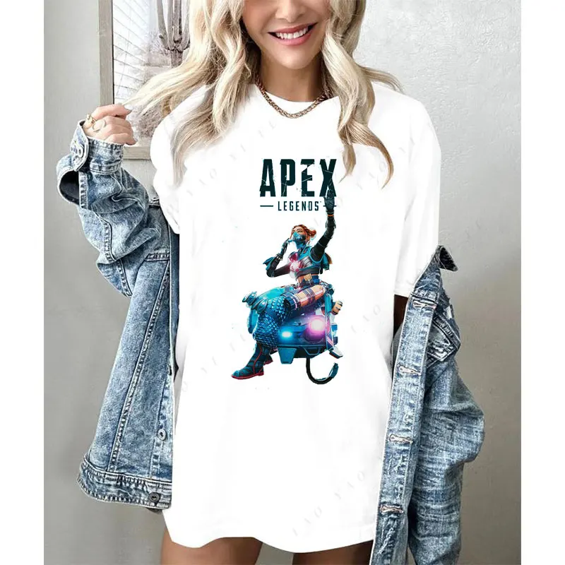 تي شيرت Ropa De Mujer Apex Legends Game تي شيرت رجالي ملابس رسمية-website Camisetas جرافيك تي شيرت عتيق جديد في بلايز وتيز #6