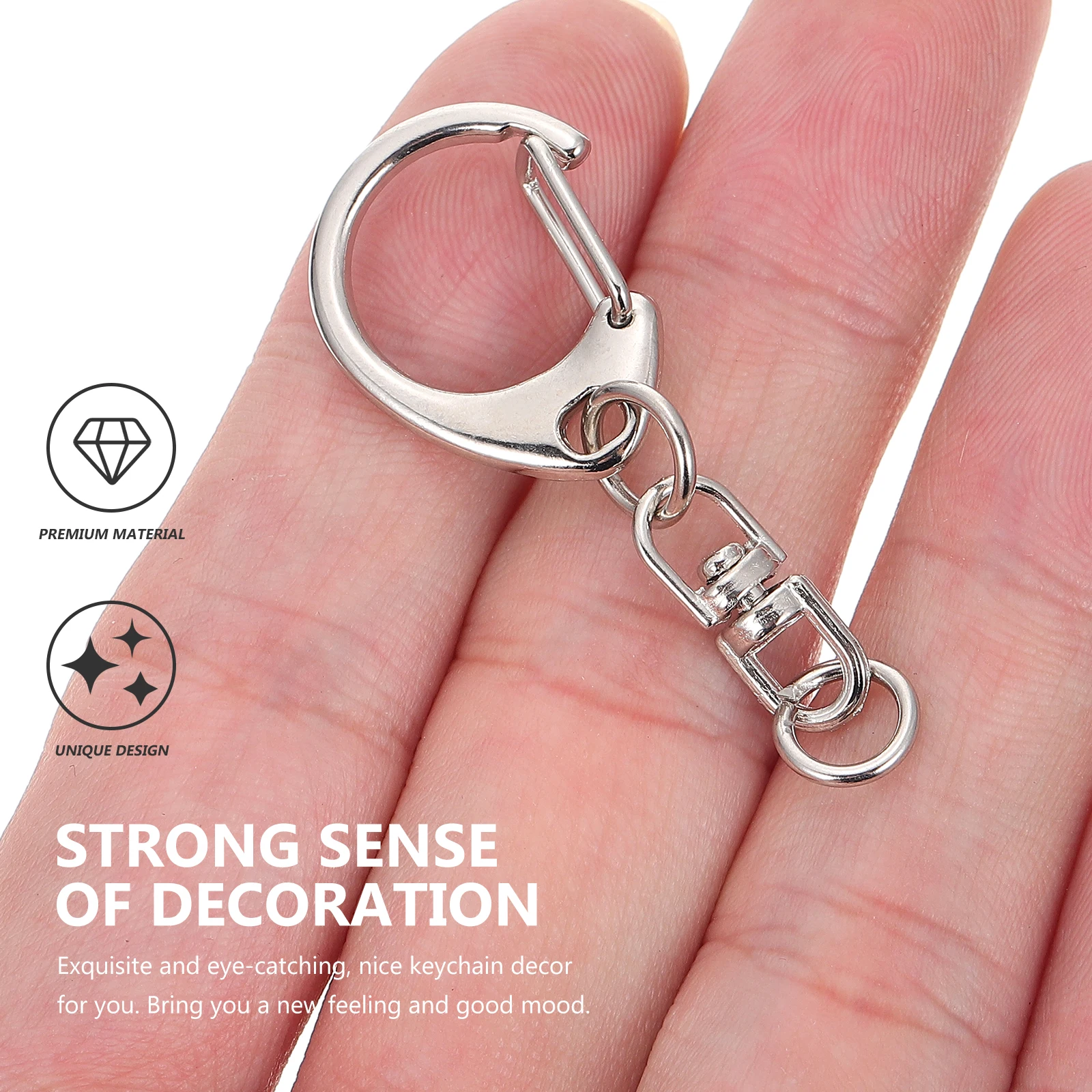 

50Pcs C Snap Hook Keychain Zinc Alloy Key Chain Hooks Heavy Duty Buckles for Keys Bag Pendant Accessories Hook Keychain
