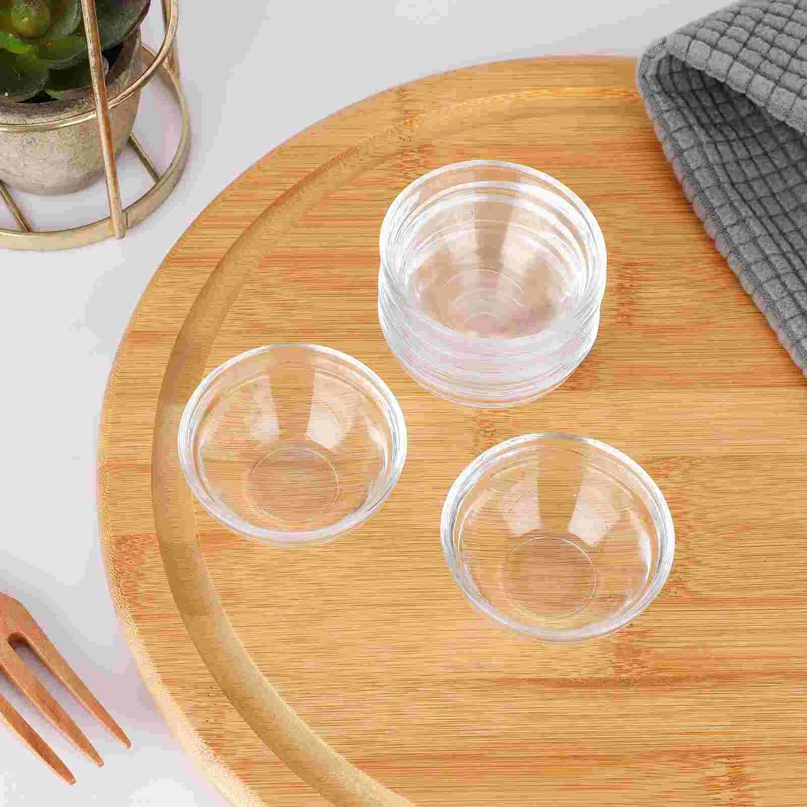 6 Pcs Bozai Cake Bowl Glass Prep Bowls Jelly Cups Pudding Candy Containers Liquid Salad Mini Dessert for Kitchen Clear Tiny