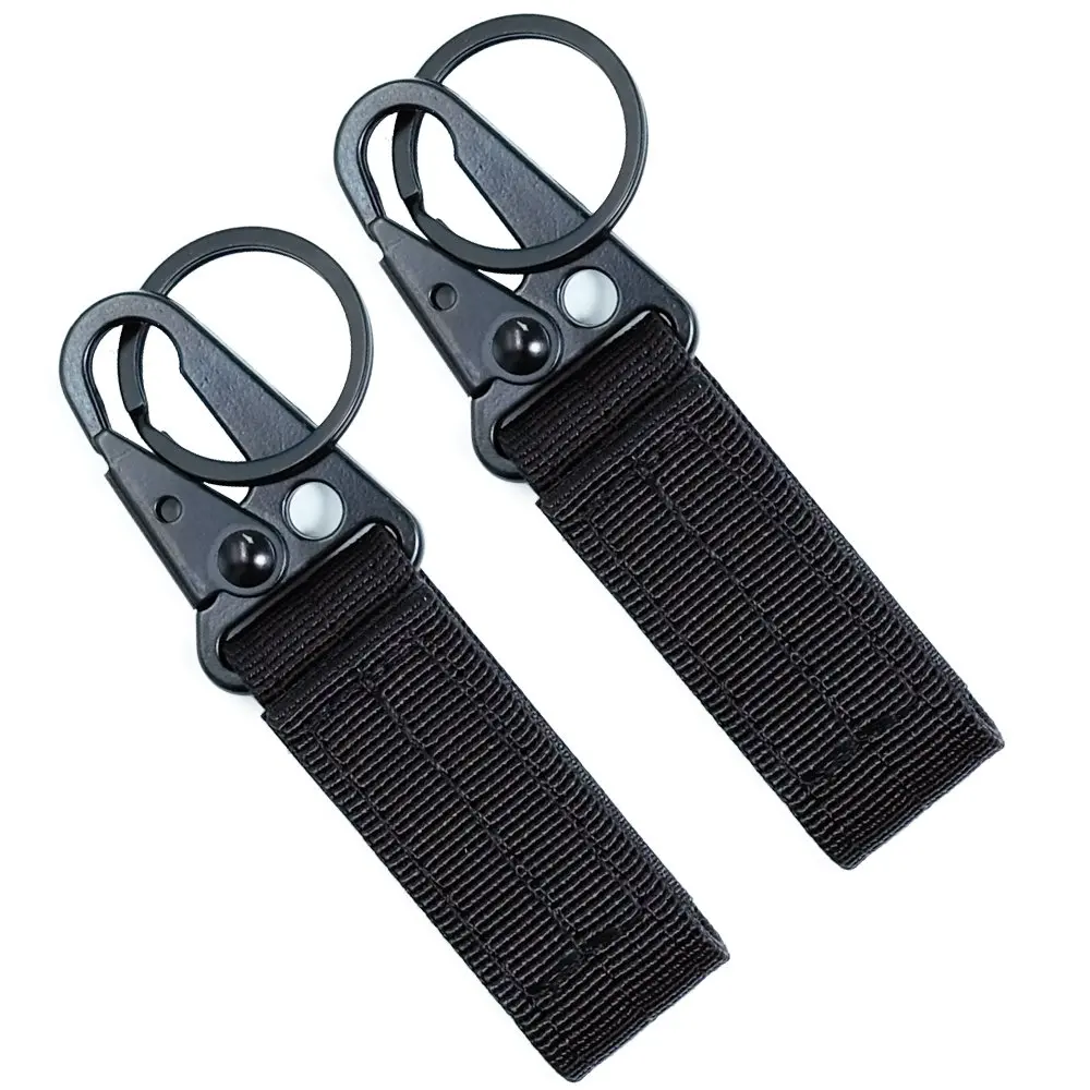

2pcs Tactical Gear Clip, Nylon Key Ring Holder Or Tactical Belt Keepers Utility Hanger Carabiner Tactical Molle Hook