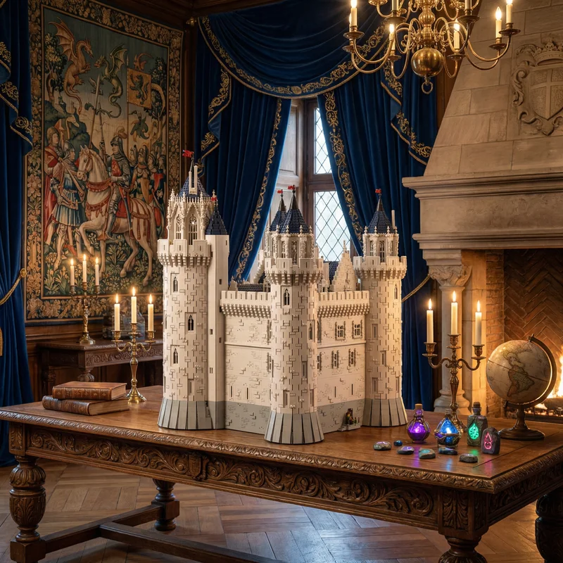 32083pcs MOC Chateau De Haute-Dogue-sur-Loire - A Late Medieval Castle Model Building Blocks Toys Construction Christmas Gift 3D