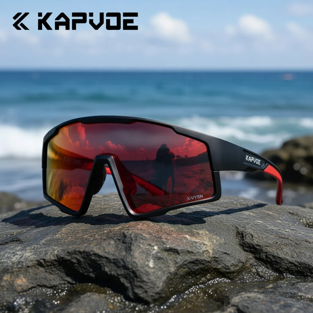 

Kapvoe Cycling Glasses Photochromic Sunglasses for Men Fashion Mountain Bicycle Road Speed Cool Goggles Eyewear Sports MTB Bike