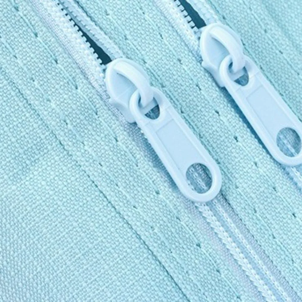 New Large Capacity Pencil Case Double Zippers Solid Color Pencil Pouch Waterproof Stationery Case