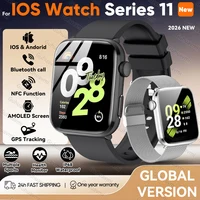 2026 nuevo IOS serie 11 reloj inteligente Bluetooth llamada GPS seguimiento NFC ritmo cardíaco IP68 impermeable deporte Fitness pulsera inteligente Unisex