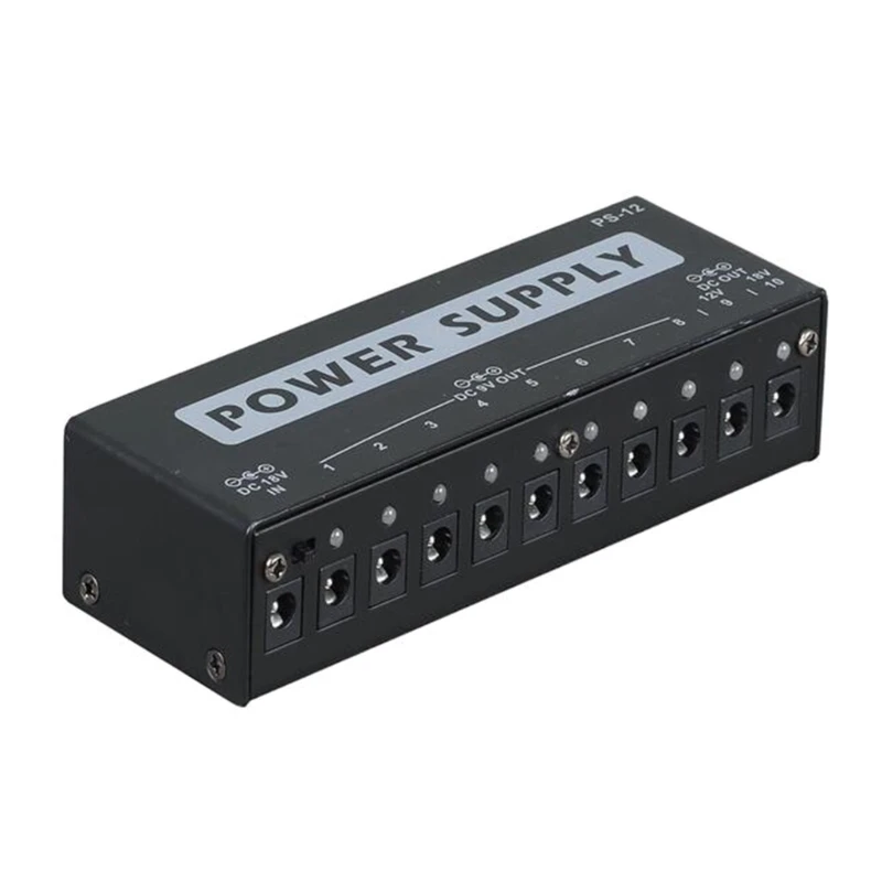 Compactly Guitar Power Supply 10 Independent DC9V 12V 18V Output for Multiple Voltages Effect Pedals 9v 100ma/9v 500ma