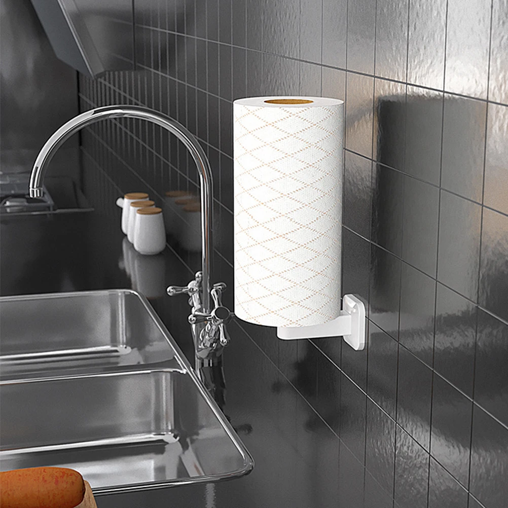 

Paper Towel Holder Rust-resistant Red White Kitchen Tissue Stand Non-toxic Roll Napkin Garbage Bag Placement Firm Tear