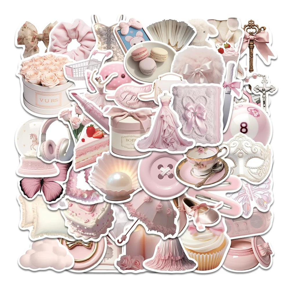 10/30/50PCS New Pink Ballet Girl Sticker Cartoon Cute Animal Sticker iPad Computer Luggage Helmet Guitar Wall Sticker Decoration