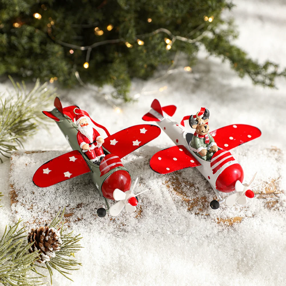 Art And Craft Xmas Tree - Christmas Hanging Ornament Metal Plane Iron