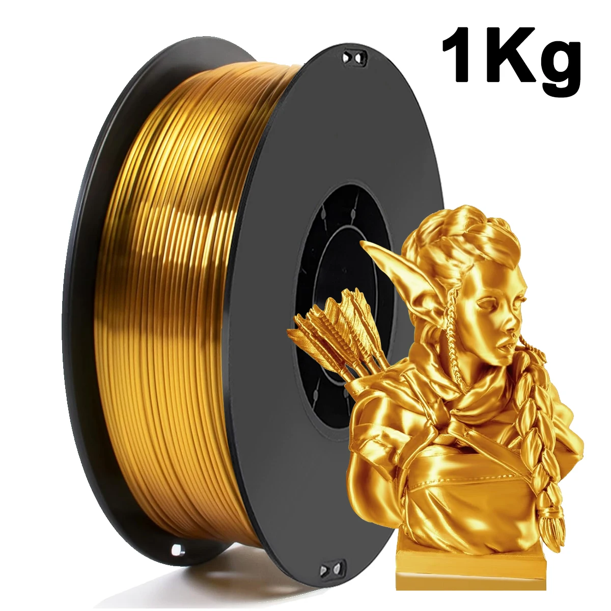 250g 500g 1Kg Silk PLA Gold 3D Printer Filament 1.75mm Filaments Silky Shine 3D Pen Printing Materials Shiny Metallic Like Feel