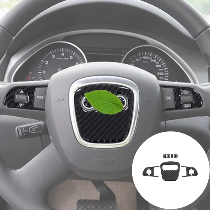 

7Pcs Car Steering Wheel Trim Panel Cover Carbon Fiber Sticker For Audi Q7 2007-2015 Styling Accessories