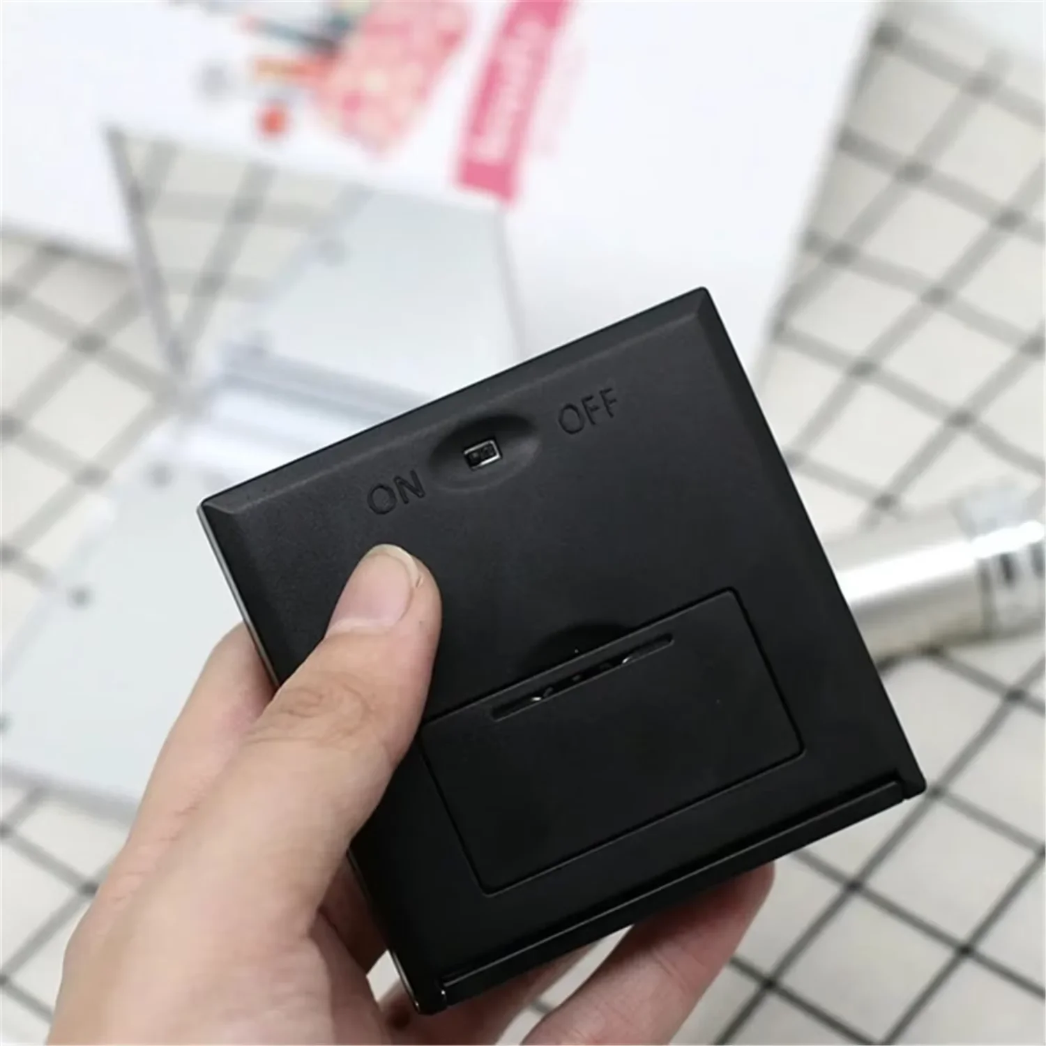 조 iyo 달린 6, светодиод 메닥 거울, 란 주 Makanan, 휴대용 여행 핑크, 블랙 화이트 접이식 화장품, 화