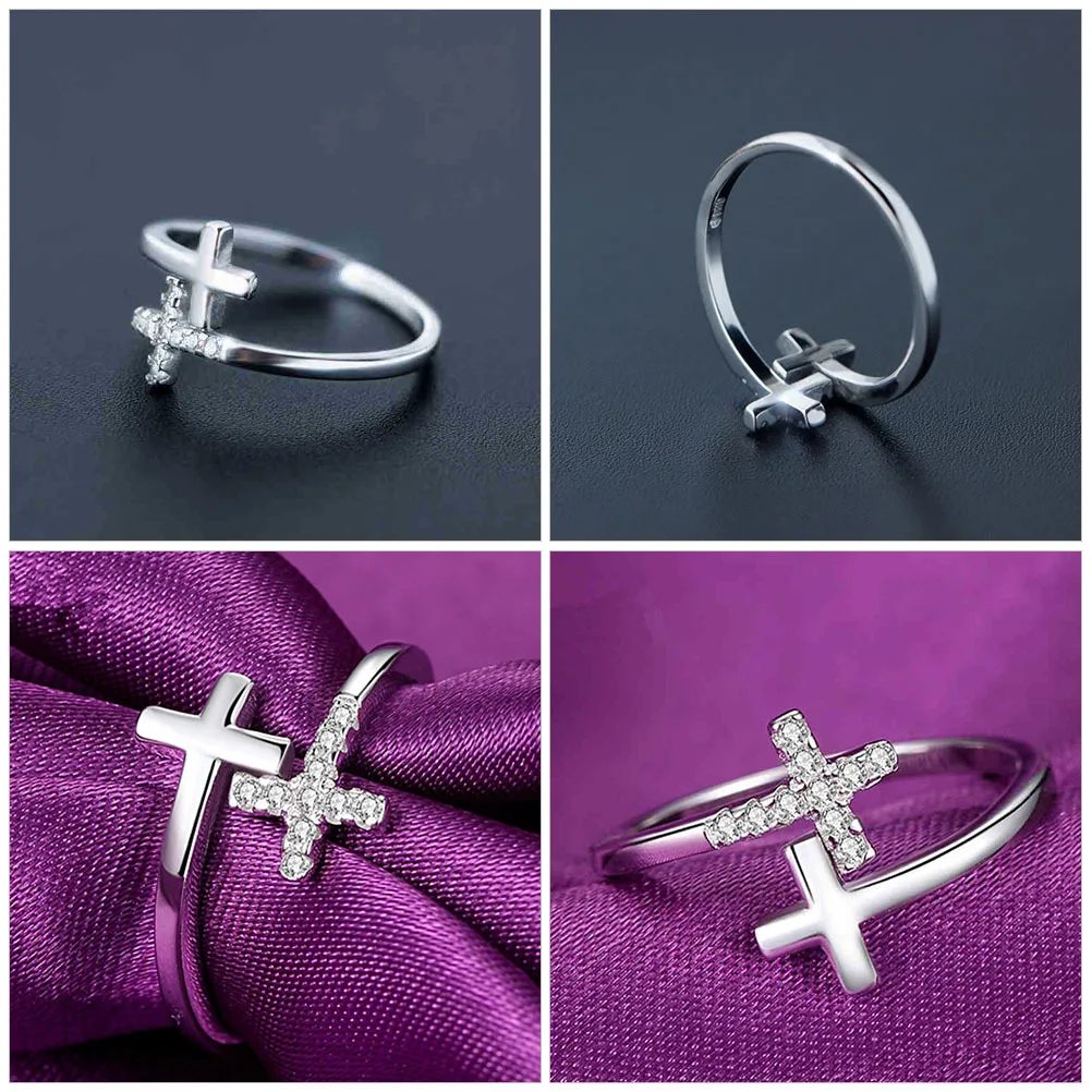 

Women Cross Open Ring Alloy Resistant Fashionable Gift Creative Jewelry Ring Open Rings for Women Creative Rings