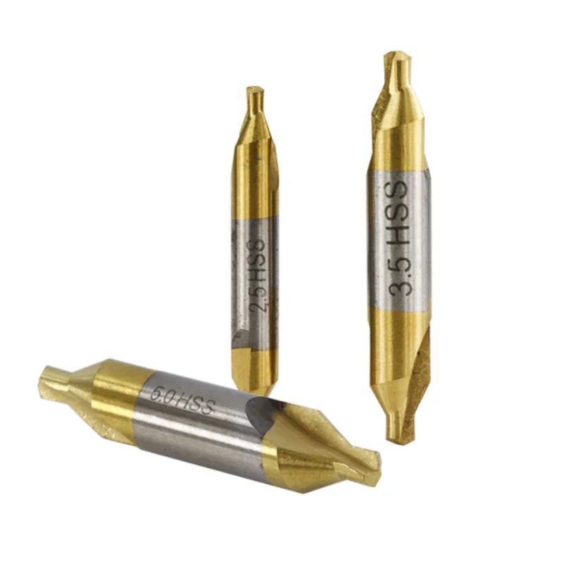 Juego de A1-A6mm de taladro central para procesamiento de metal, brocas de torno CNC, posicionamiento de chaflán, estaño y revestimiento nitridado,