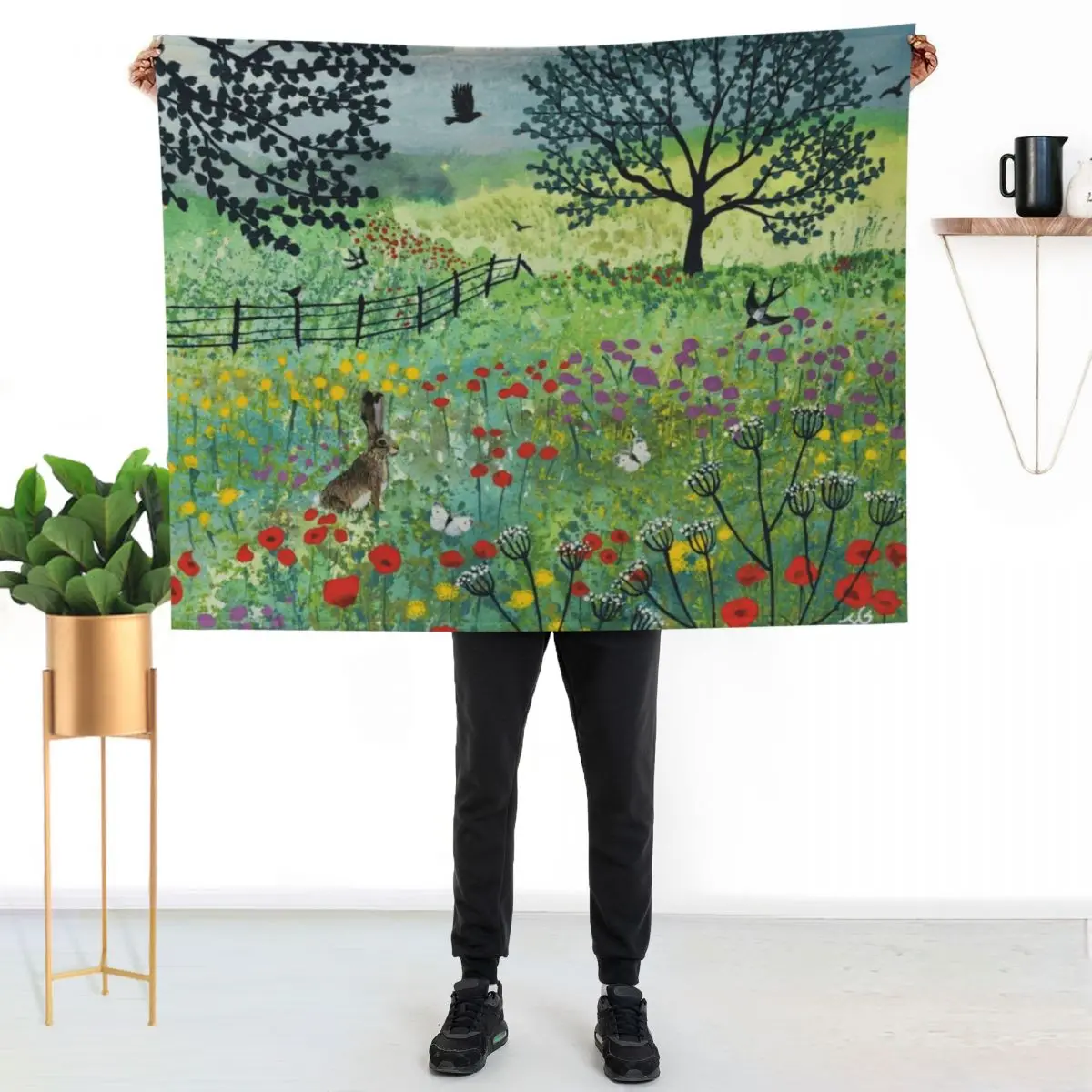 In Summer Meadow Throw Blanket Flannel Fabric Soft Beds Single Shaggy Cute Blankets Sofas Of Decoration Blankets