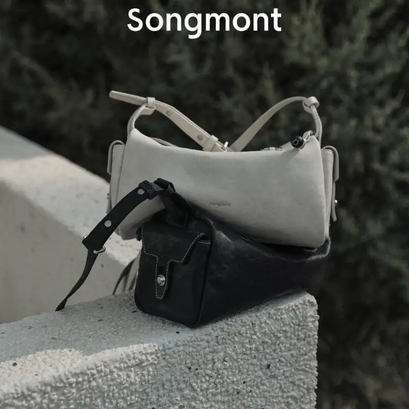 

Мини-сумка для фотоаппарата Songmont, винтажная рабочая одежда, стильная натуральная кожа, мягкий морщинистый дизайн, регулируемый ремень для повседневной сумки для переноски