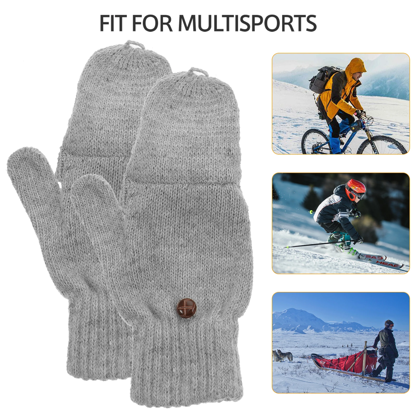 

Removable Thermal Half Finger Gloves Ladies Fingerless Mittens Girl Warm Women Student