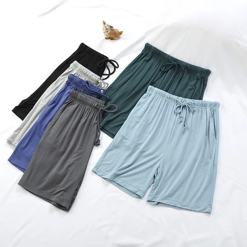 Wholesale Modal Thin Summer Shorts Loose Large Casual Home Sleepwear Elastic Waist Solid Sleep Bottoms WOMEN Knee Length Pants