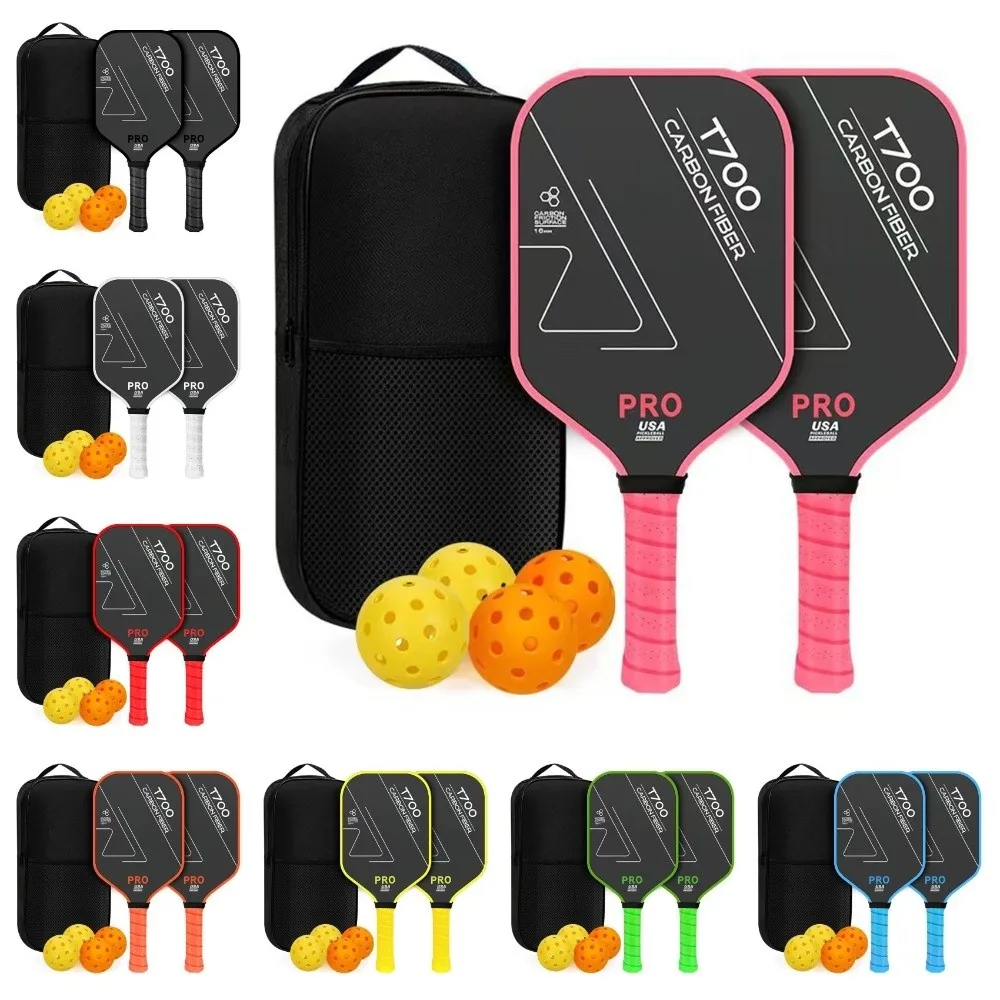 Fashion T700 Pickleball Paddle 16MM Frosted Surface Pickle Ball Paddle Carbon Fiber Lightweight Pickleball Rackets Set