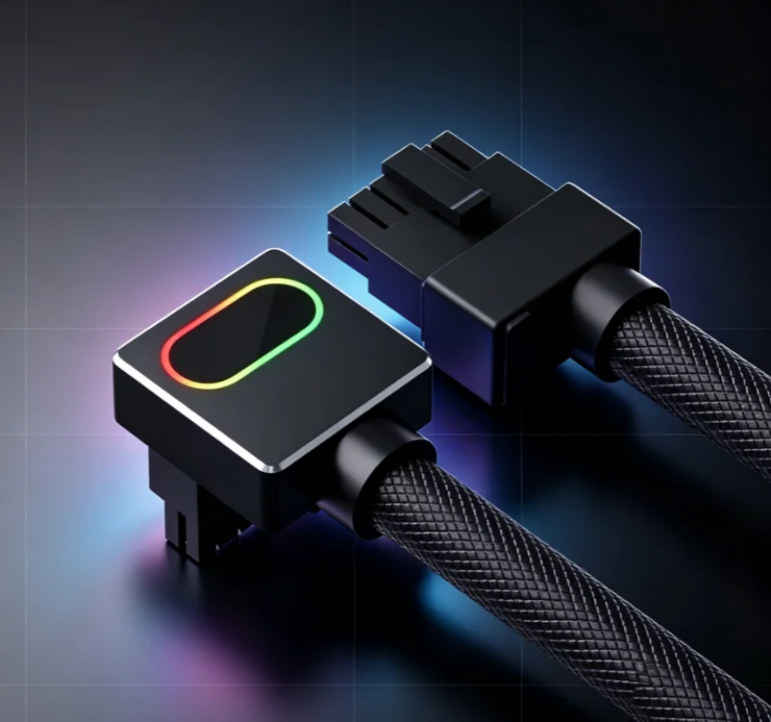 Câble d'alimentation GPU 12+4P 90 degrés 12VHPWR, 16AWG PCIe 5.0 600W pour les séries RTX40/50