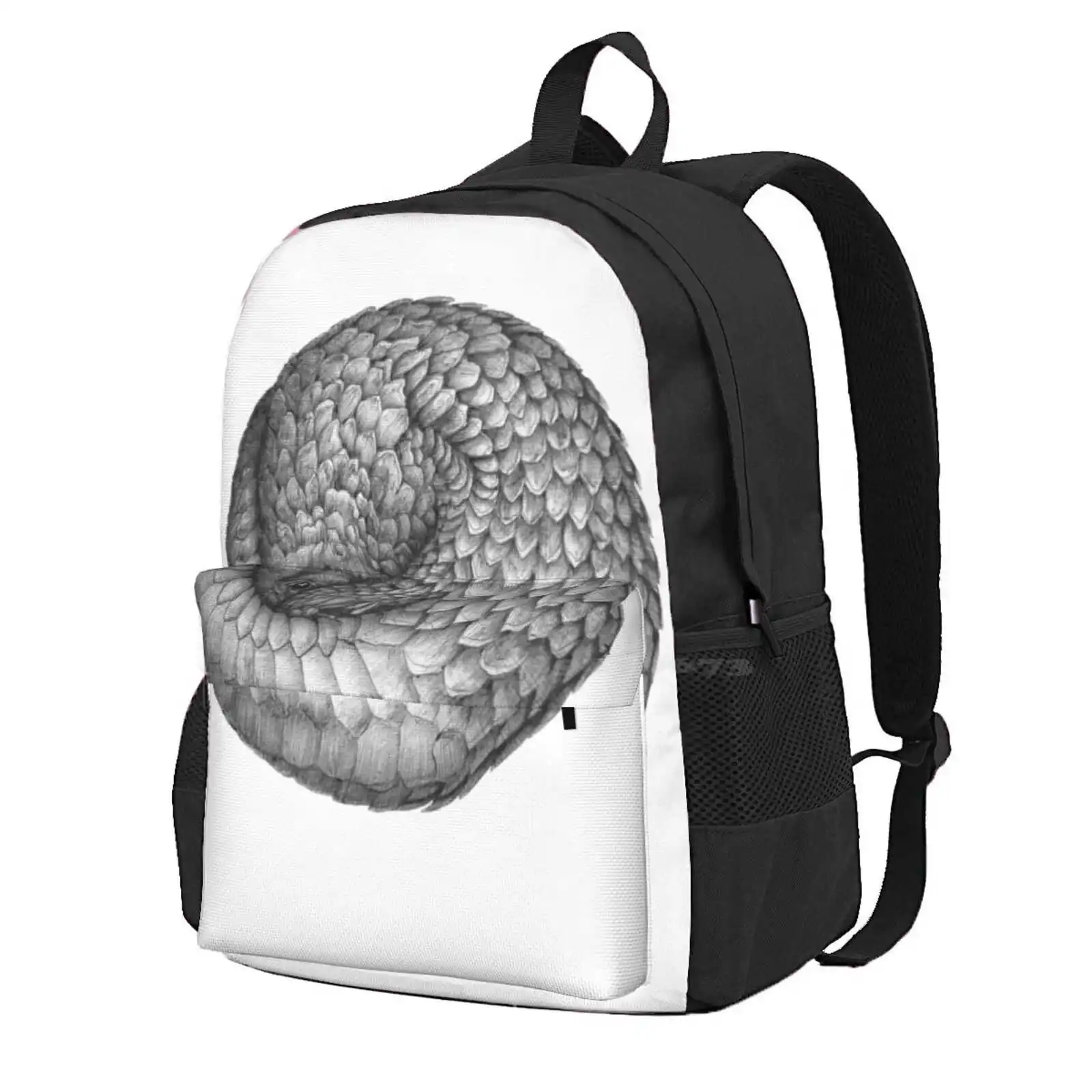 The Infinite Pangolin Hot Sale Schoolbag Backpack Fashion Bags Nature Endangered Species Ecmazurart Ecmazur Art Pen And Ink