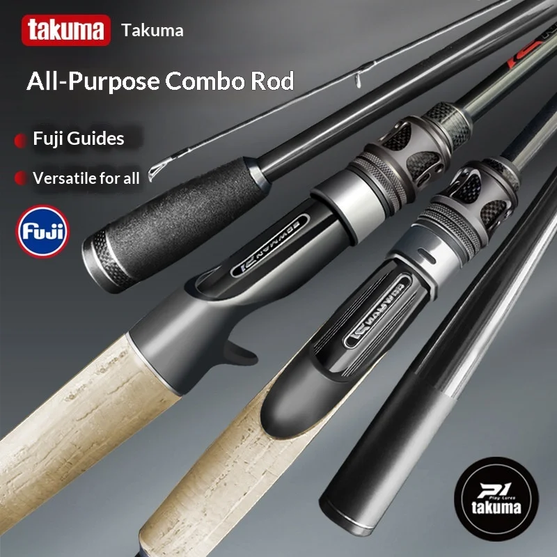 

Удилище спиннинговое Takuma P1 High Carbon с кольцами Fuji O-Ring, прямой рукояткой, 40T Cross Carbon, универсальное, для рыбалки на открытом воздухе