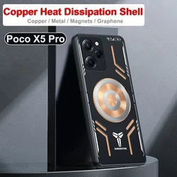 Case For Xiaomi Poco X5 Pro 5G Copper Aluminum Heat Dissipation Case Poco X5Pro Cooling Cover with Cooler For PocoX5 Pro Shell