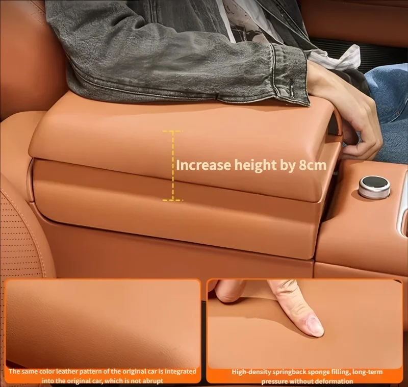 Car Armrest Box Height Increasing Storage Box Fit for BYD Leopard 7 Titanium 7 Modified Car Armrest Box Leather Protective Cover